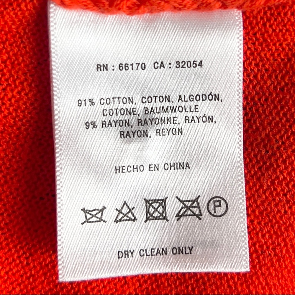 Knitted & Knotted Tethered Pointelle Cardigan in Orange - sz Small - Picture 12 of 14